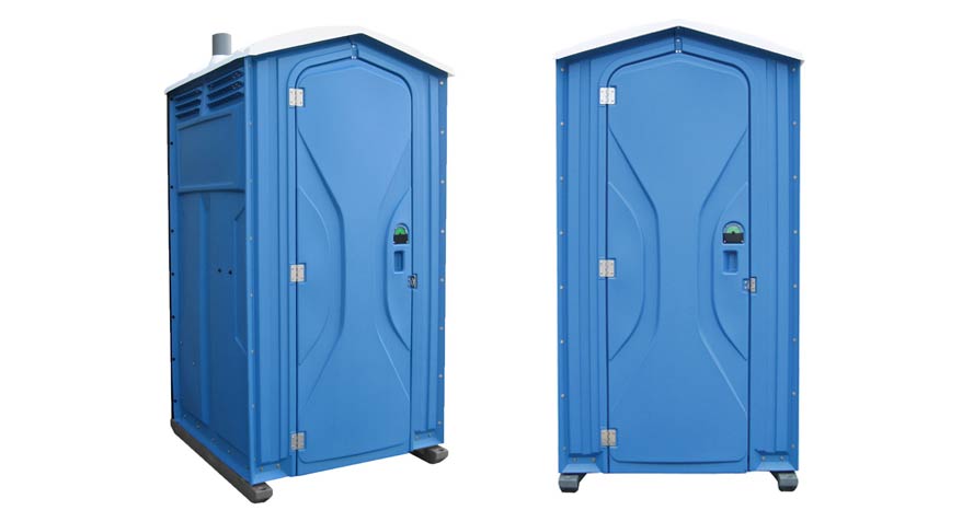 Long-term porta potty units on site in Janesville, Wisconsin